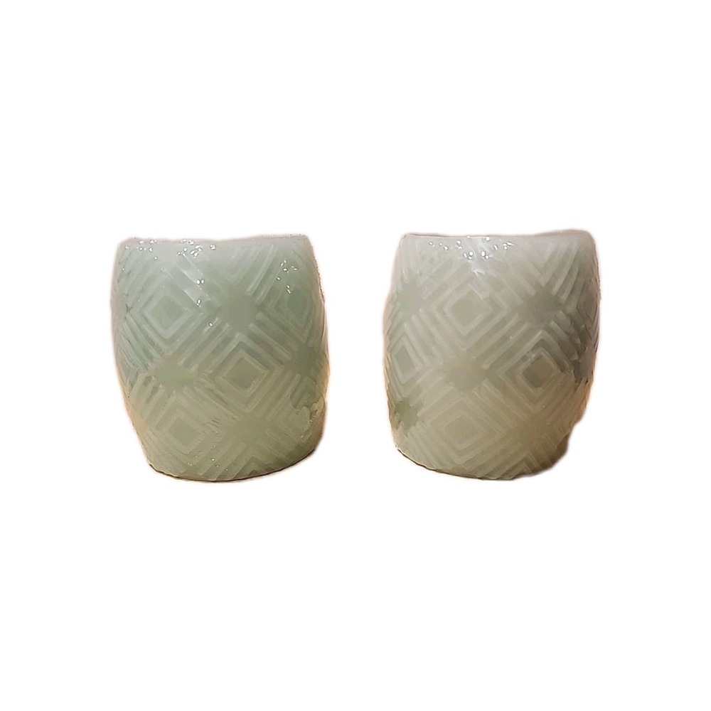 Set of 2 LED‎ Flameless Candles with Diamond Pattern, Battery Operated